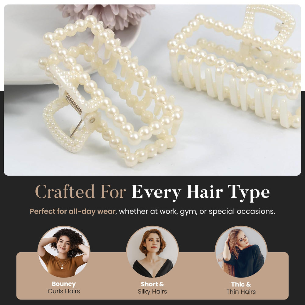 Merdia flat claw clip securing thick hair