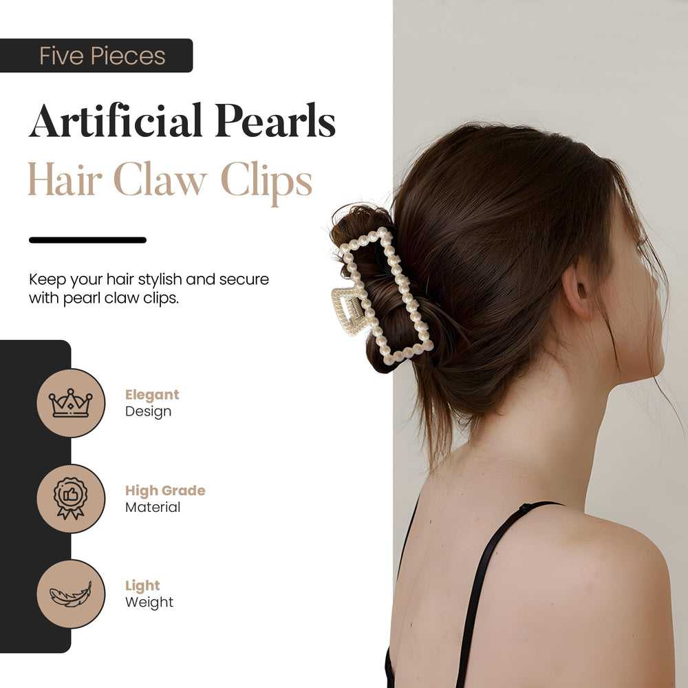 Merdia pearl claw clip paired with casual outfit