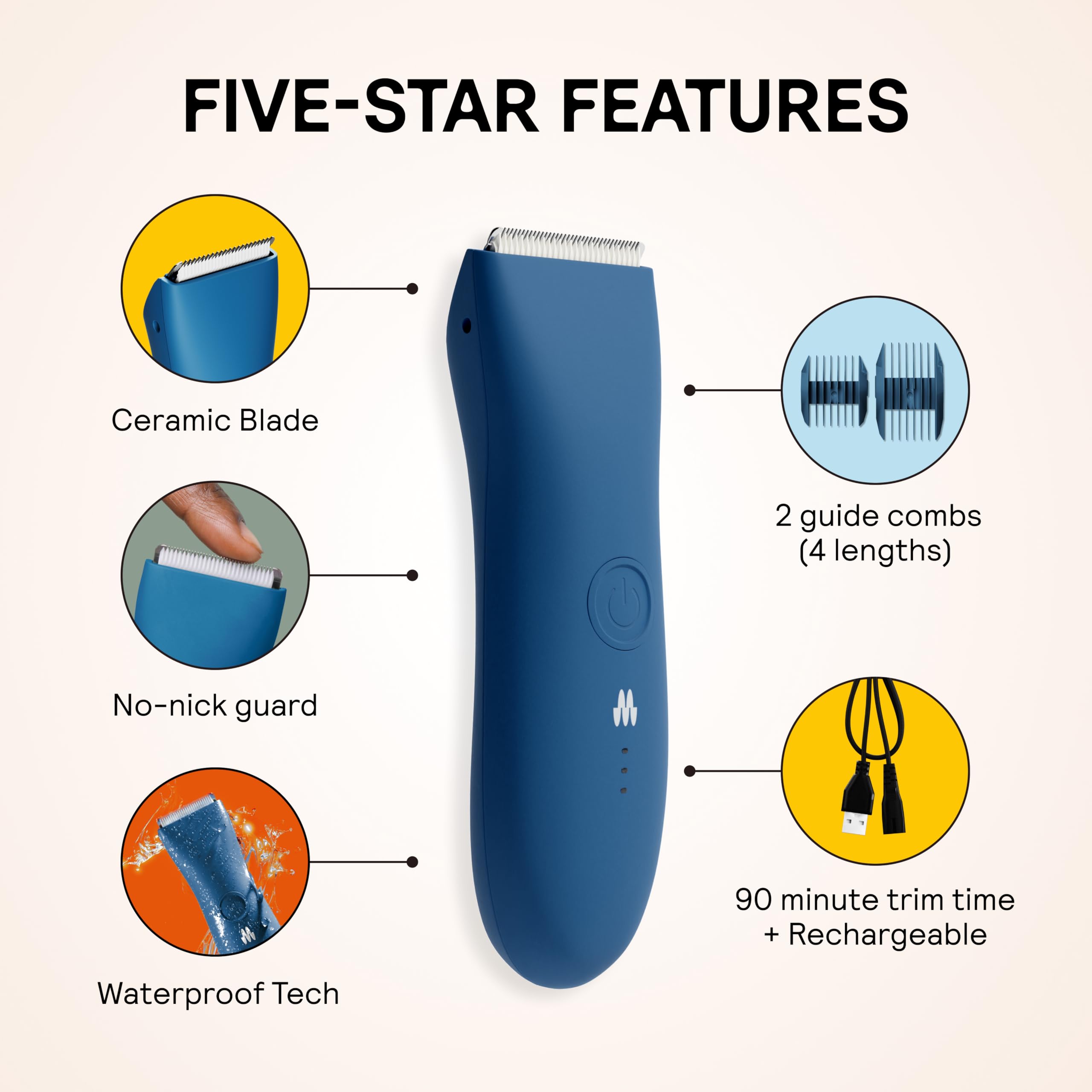 Meridian The Trimmer Original with anti-nick guard for comfortable grooming