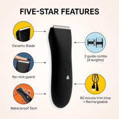 Meridian The Trimmer Original waterproof design allows wet or dry use in shower or sink.