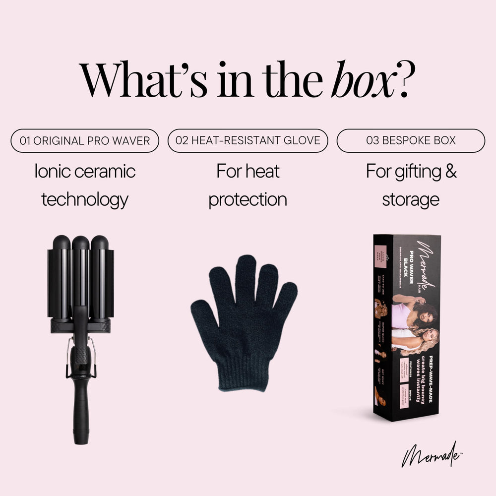 Mermade PRO Hair Waver clip demonstrates hair sectioning for defined waves.