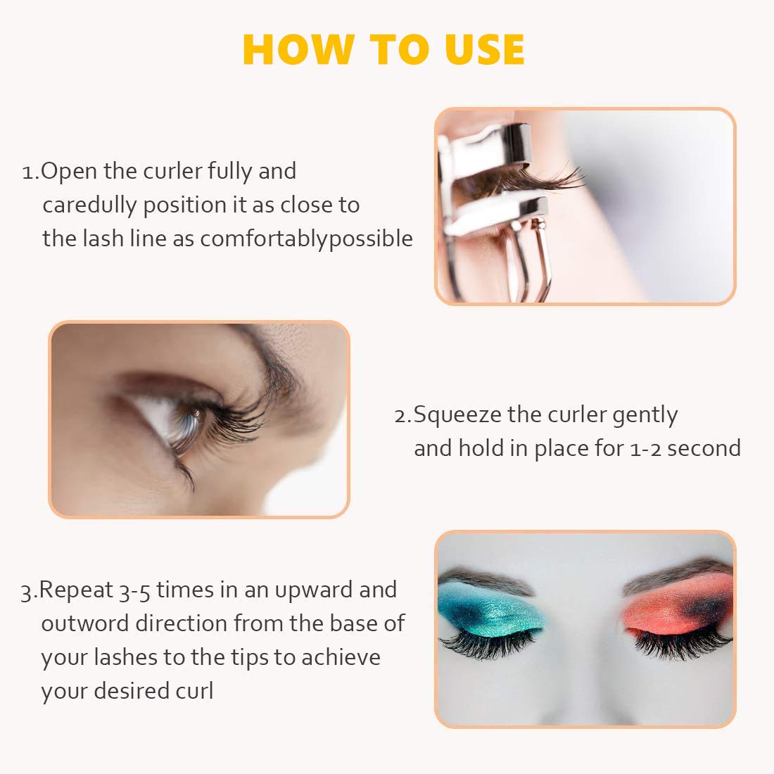 MERVK eyelash curler lightweight travel design fits bags for on-the-go curling.
