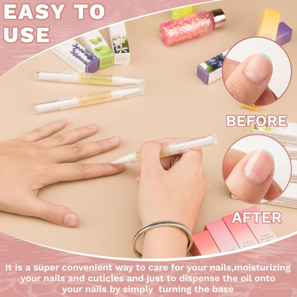 Meschett cuticle oil pen travel-cap design for on-the-go care.
