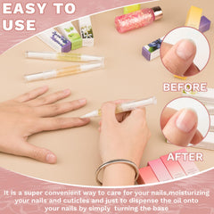 Meschett cuticle oil pen travel-cap design for on-the-go care.