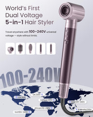 MESCOMB 5-in-1 air hair styler delivers fast drying and volume.