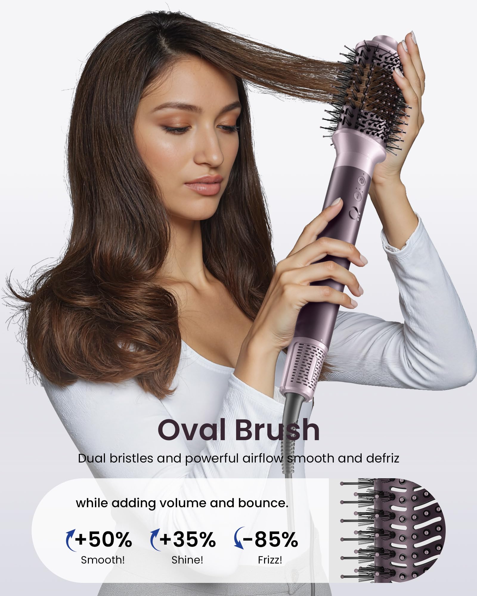 MESCOMB ionic styling minimizes static for sleek shine.