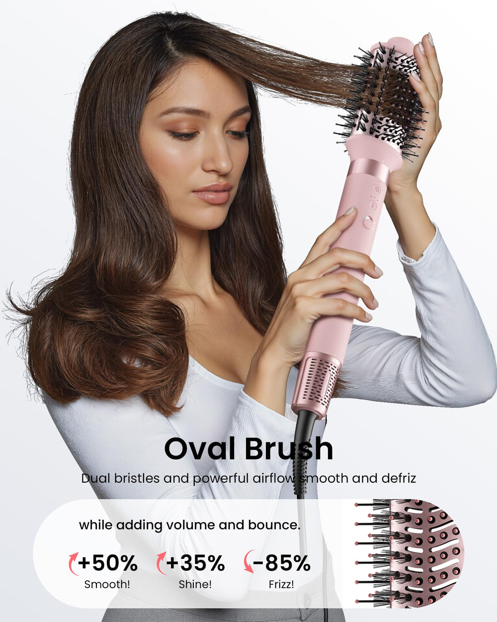 MESCOMB ionic styling powers reduce frizz and add lasting shine.