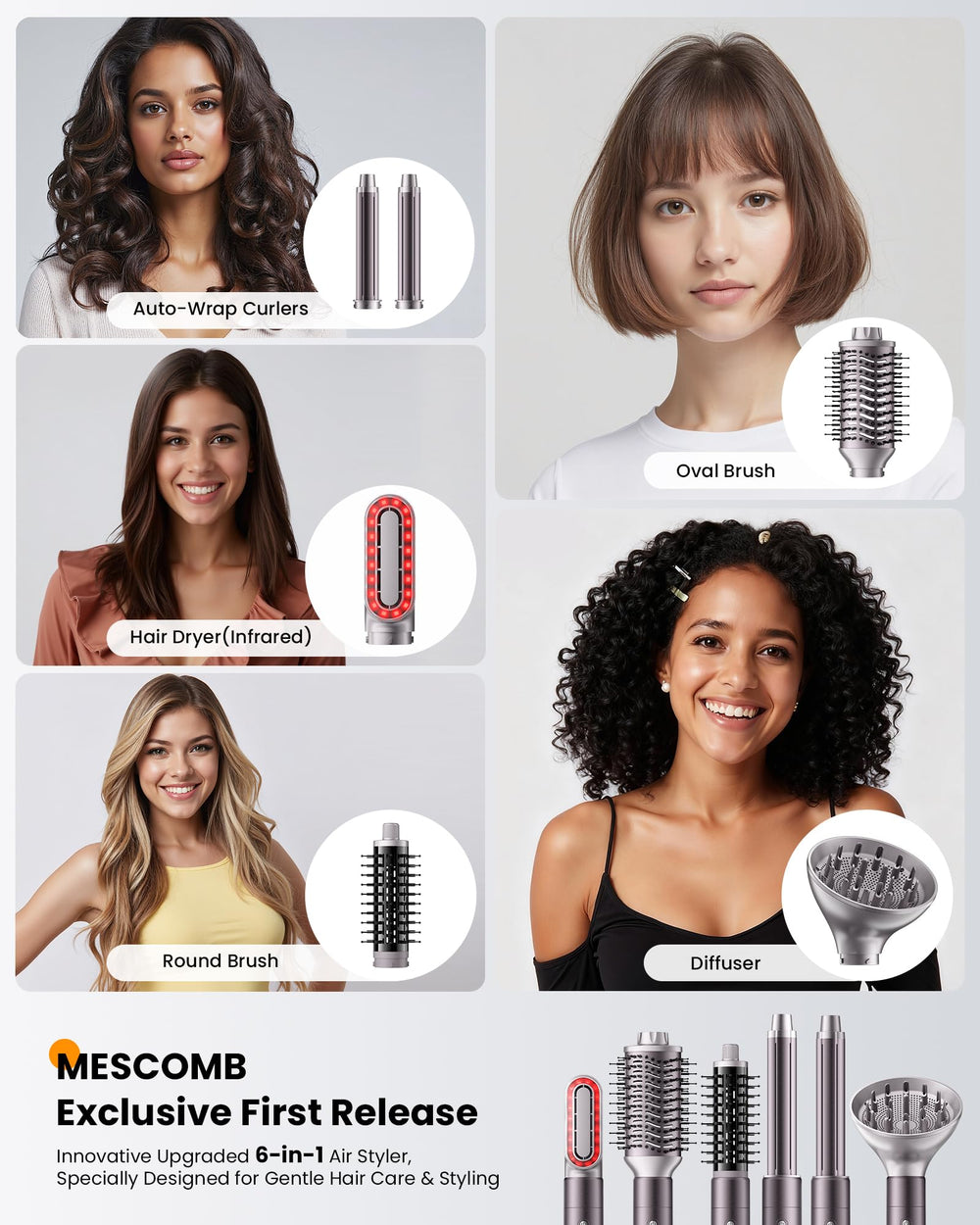 MESCOMB diffuser-attached infrared wrap showcases curl enhancement