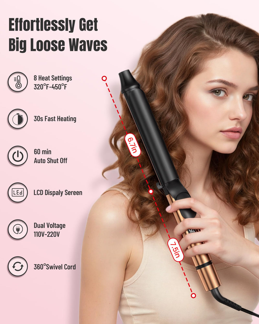 MESCOMB versatile styling for defined curls or soft waves on long hair