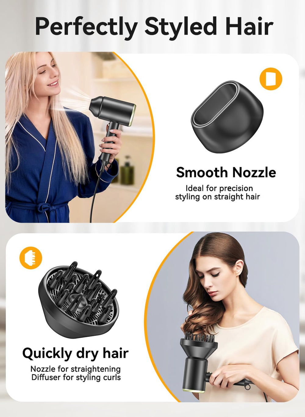 MESHEEN hair dryer diffuser-attachment enhances curls with soft lift.