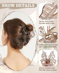 Mesovor bow claw clip in black 5.1 inch for a strong hold on thick hair
