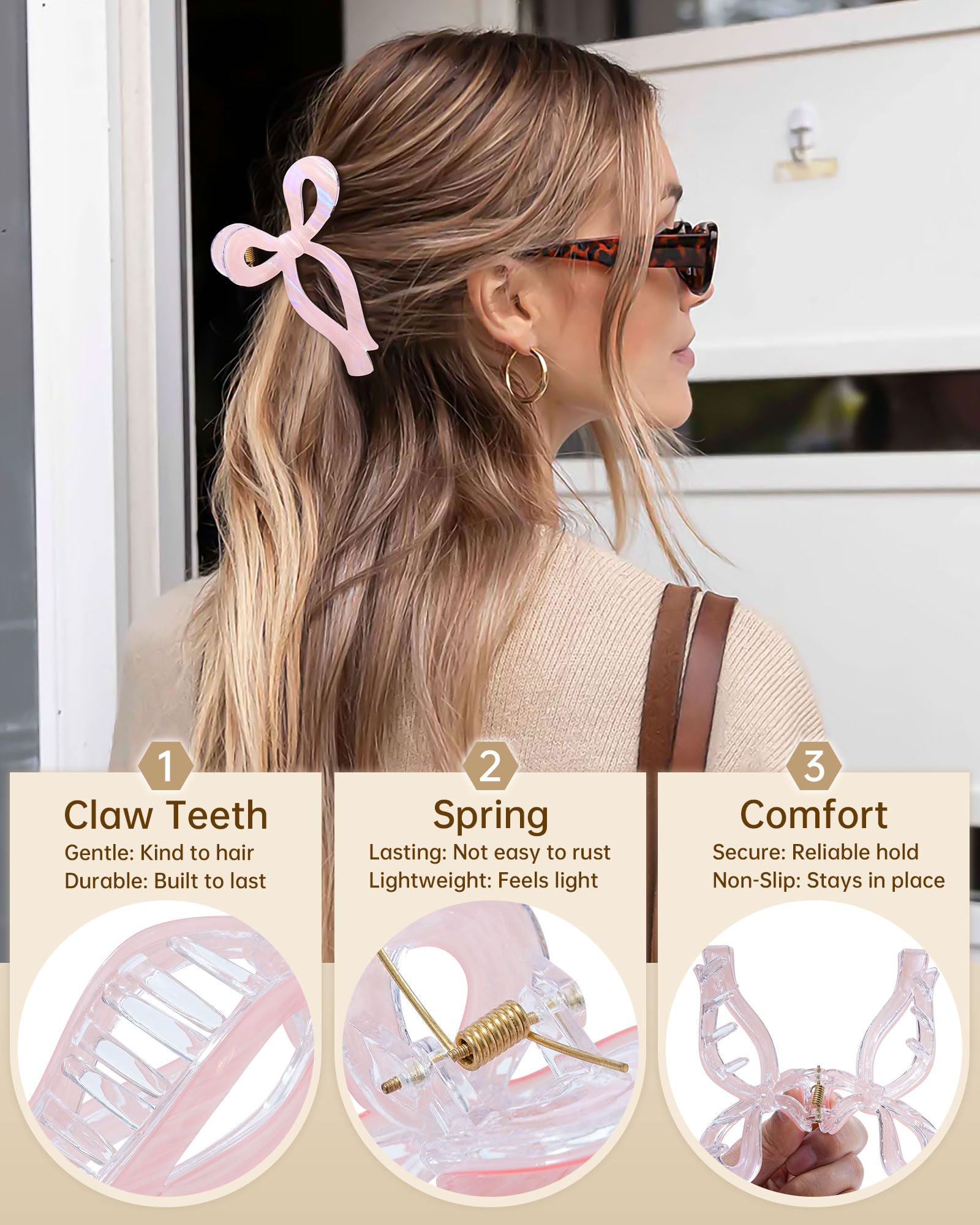 Mesovor clip antideslizante para uso diario mantiene el cabello en su lugar.