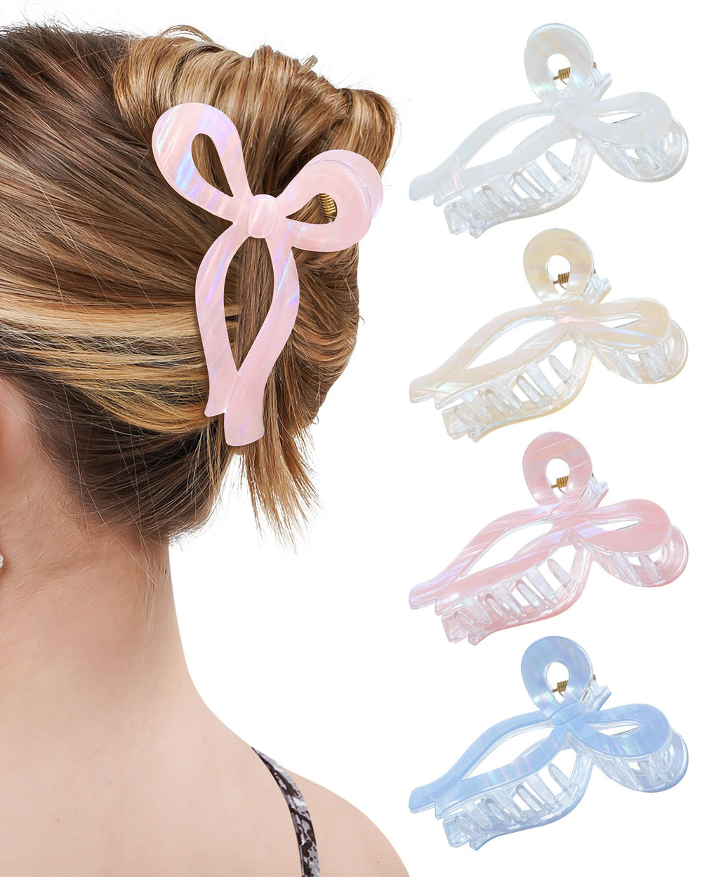Mesovor pinzas pelo con lazo rayas sirena para peinados con estilo y agarre seguro.