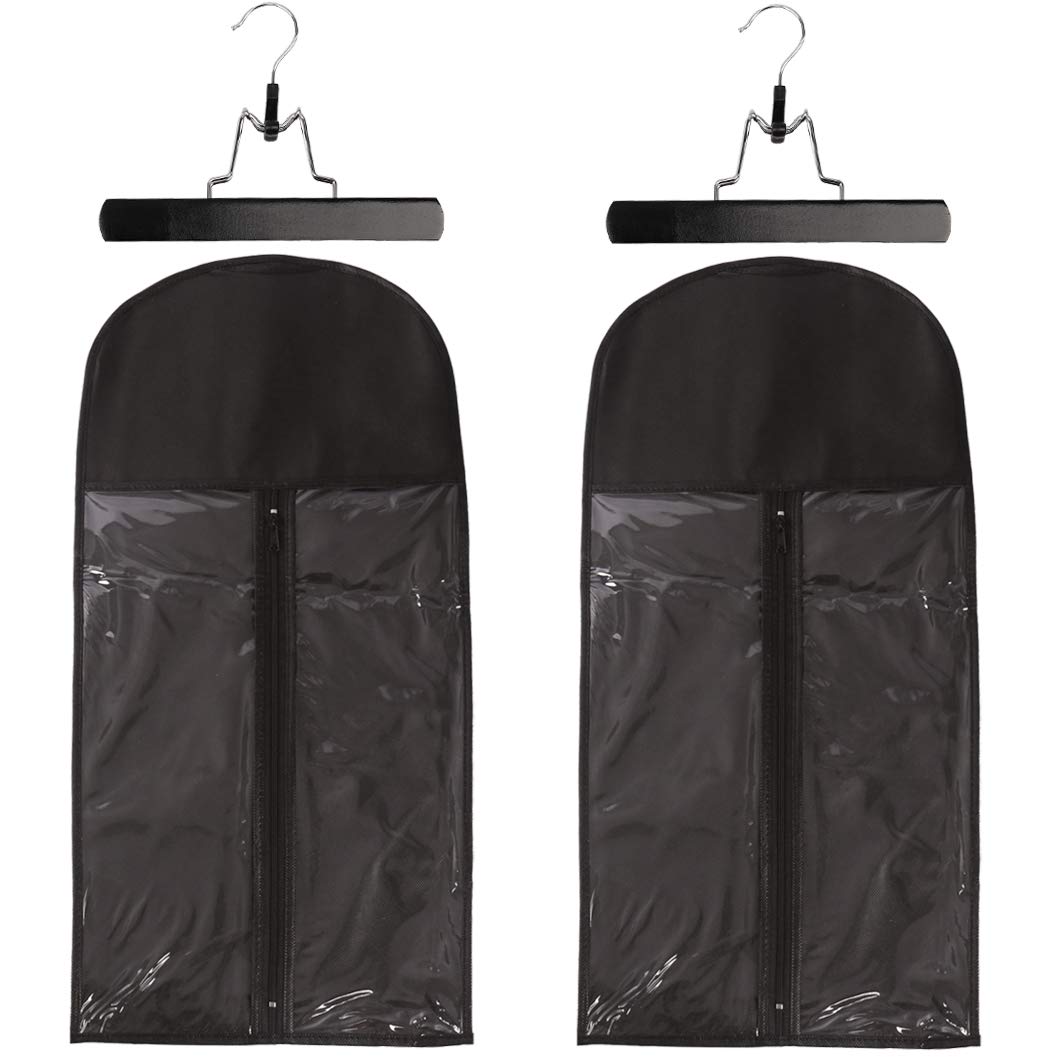Messen hair extension storage bag closed view with durable zipper for dust-free storage.
