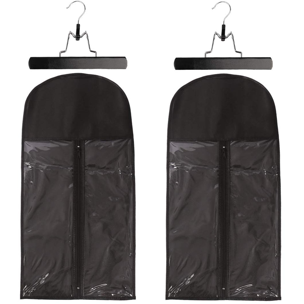 Messen hair extension storage bag closed view with durable zipper for dust-free storage.