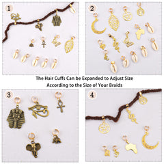 Messen locs hair cuff elephant bronze-gold design for playful boho vibes