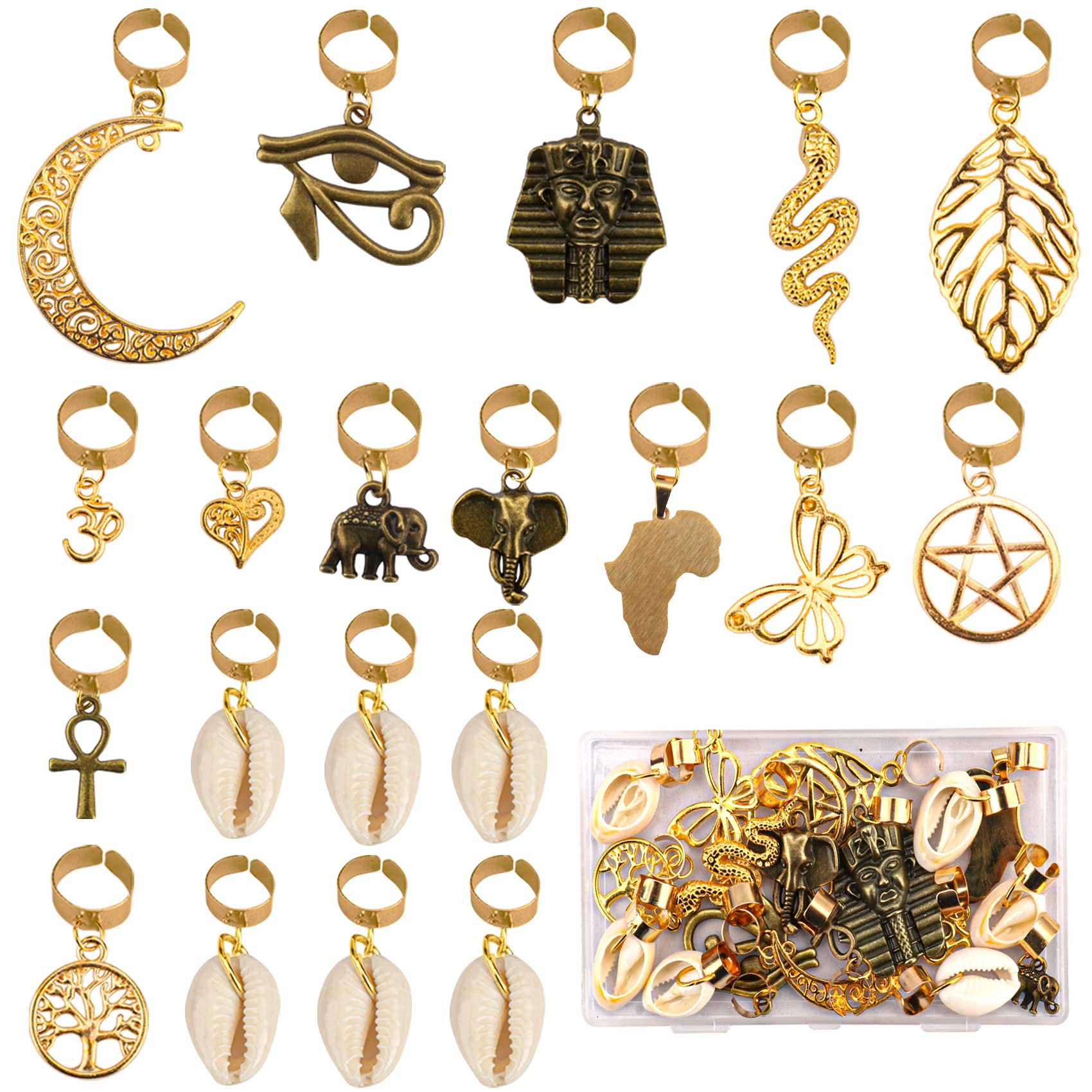 Messen locs hair cuff snake bronze-gold design adds secure grip and style