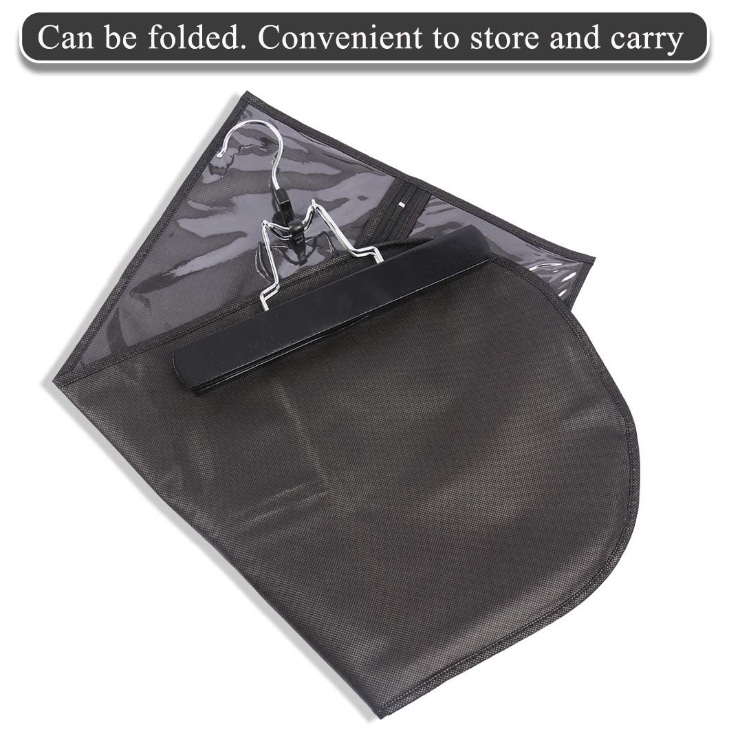 Messen two-pack wooden hangers included for convenient storage solution.