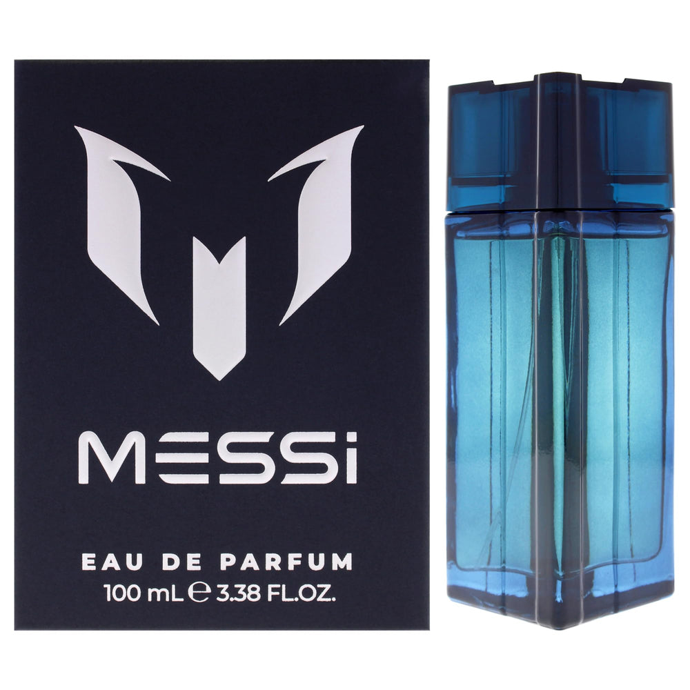 Messi 3.4 Edp M bottle front view, woody aromatic scent for versatile day-to-night wear.