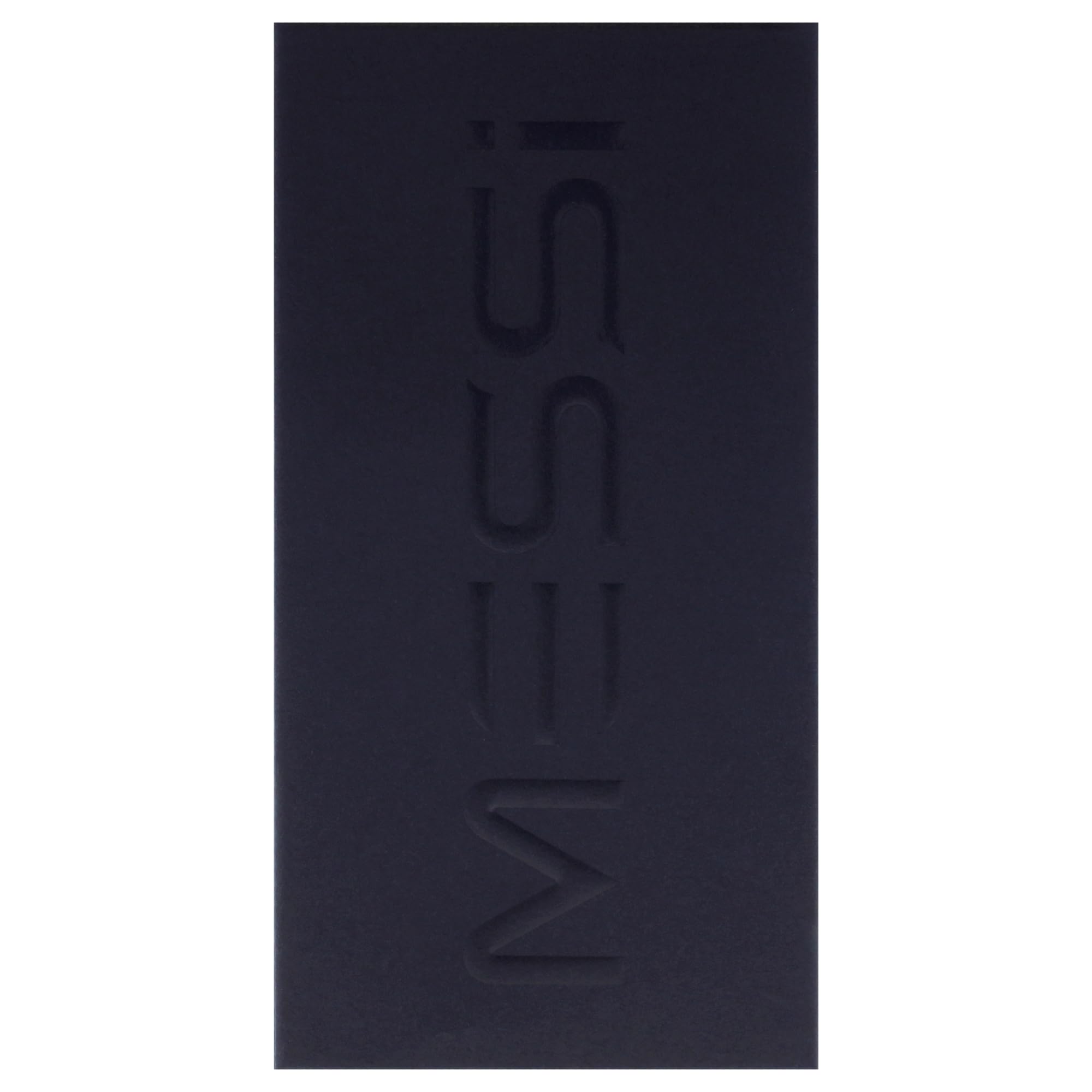 Messi 3.4 Edp M label closeup, crisp typography signaling modern luxury.