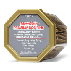MetaGrip blonde premium bobby pins 300ct packaging, secure grip for lasting styles.