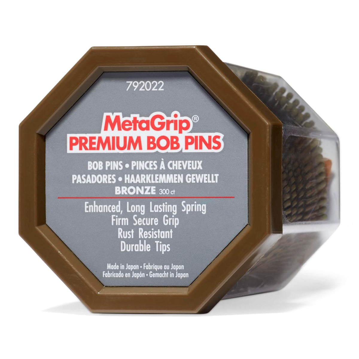 MetaGrip pin de pelo bronce 300 unidades con agarre firme para peinados duraderos.