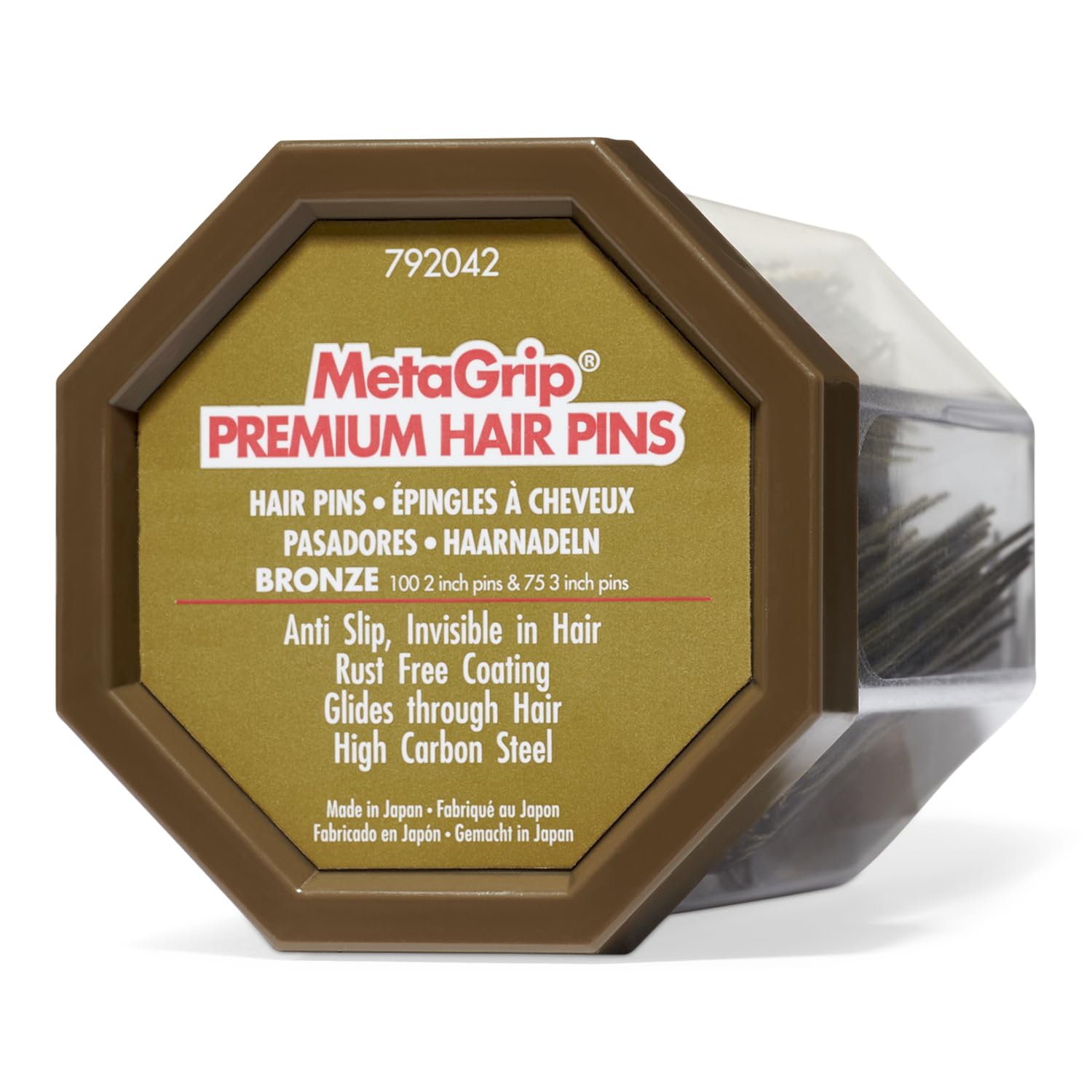 MetaGrip pasadores bronce 2 pulgadas, sujeción estable para peinados diarios.
