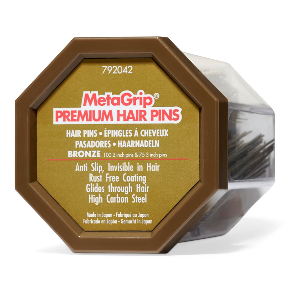 MetaGrip pasadores bronce 2 pulgadas, sujeción estable para peinados diarios.