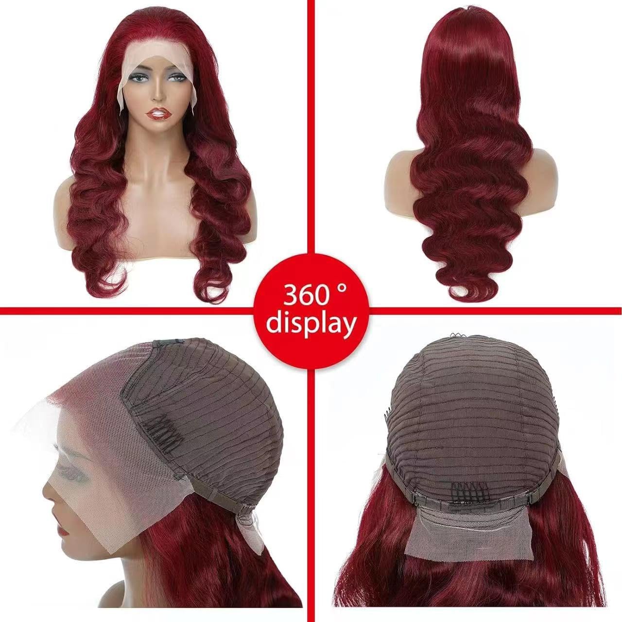 METDIO 26in burgundy wig ready to wear with heat styling options