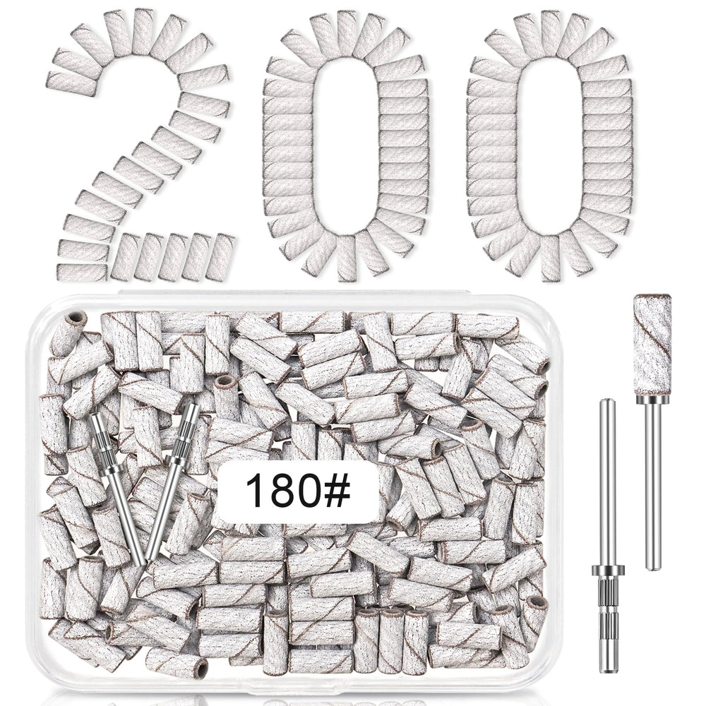 METEOROCK 180 grit mini sanding bands in a clear case for easy storage and quick access.