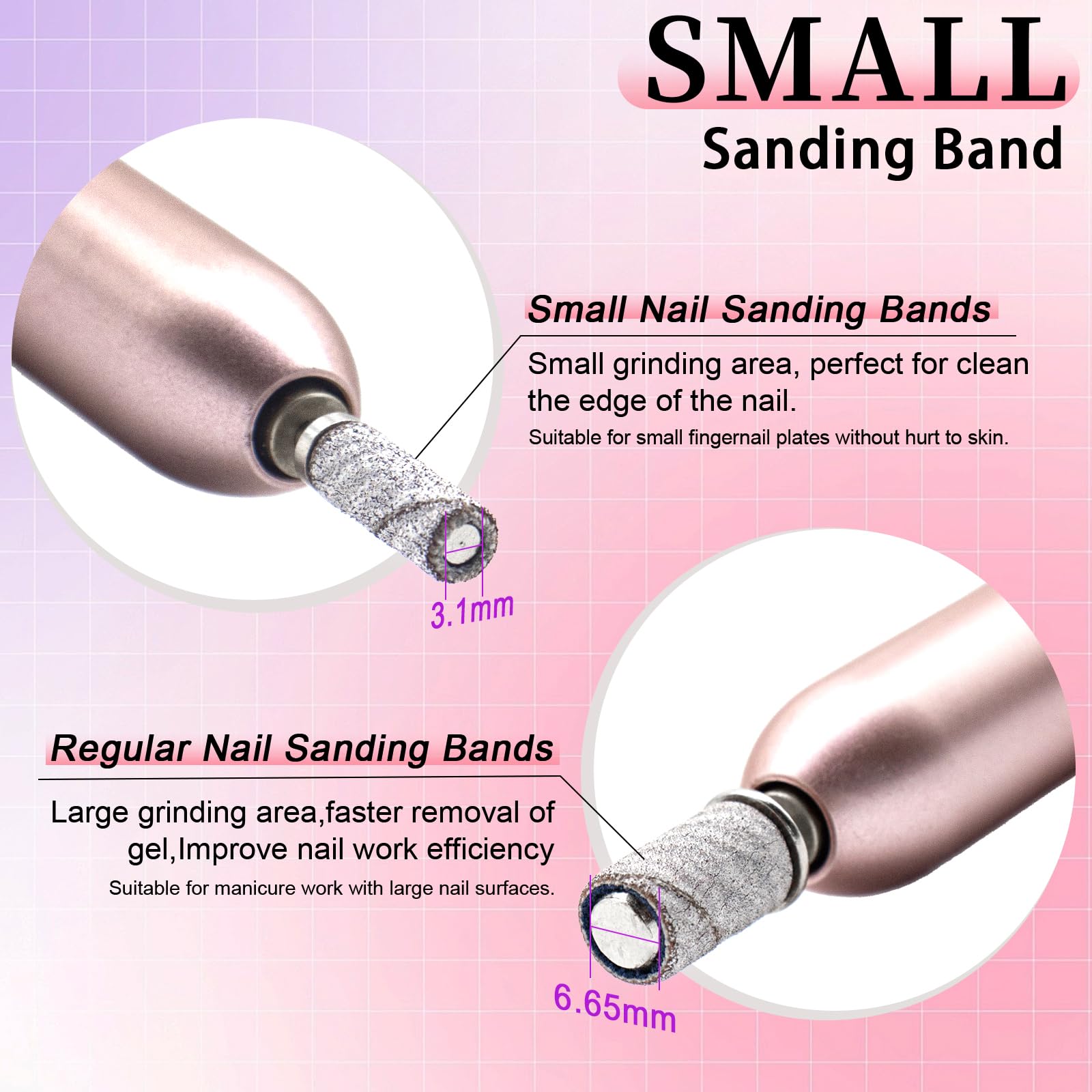 METEOROCK 200-piece 3.1 mm sanding bands set for quick manicure prep.
