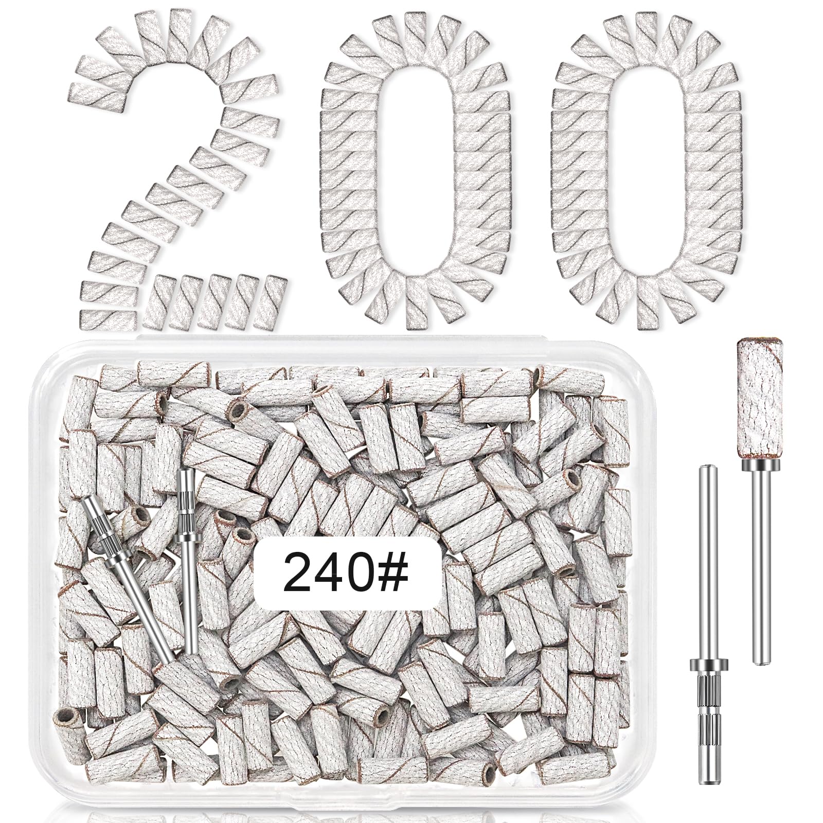 METEOROCK 240 grit small sanding band for precise shaping on tiny nail plates.