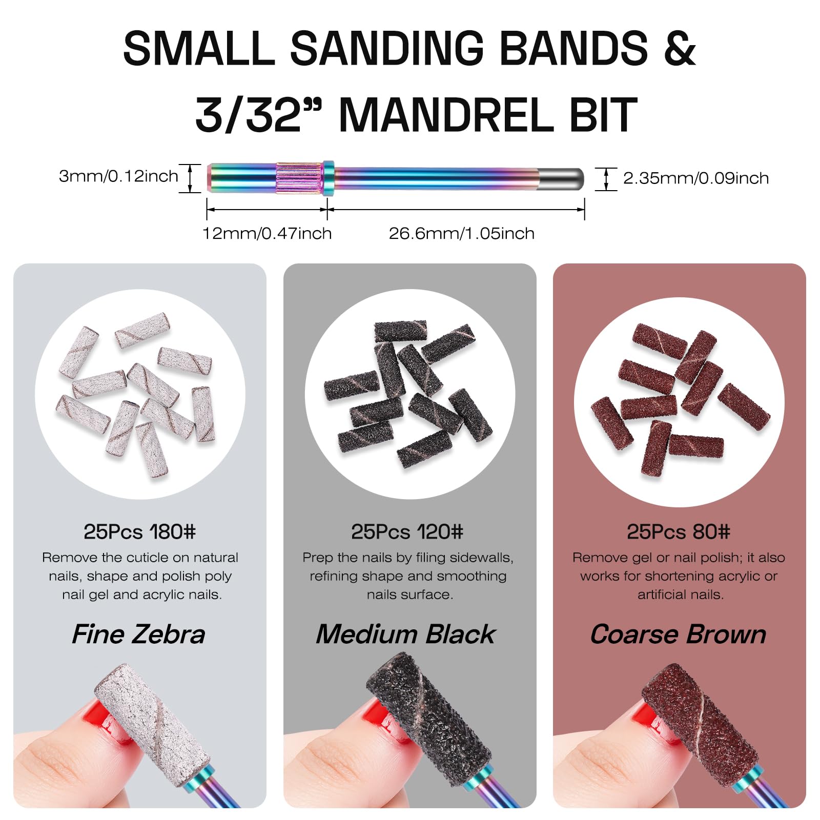 METHELIX diamond flame cuticle bit for gentle dead skin removal.