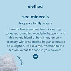 Aplicación de espuma suave de Method en las manos.