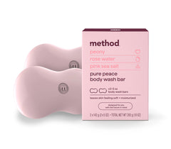 Method Pure Peace bar with ergonomic grip for easy shower cleansing