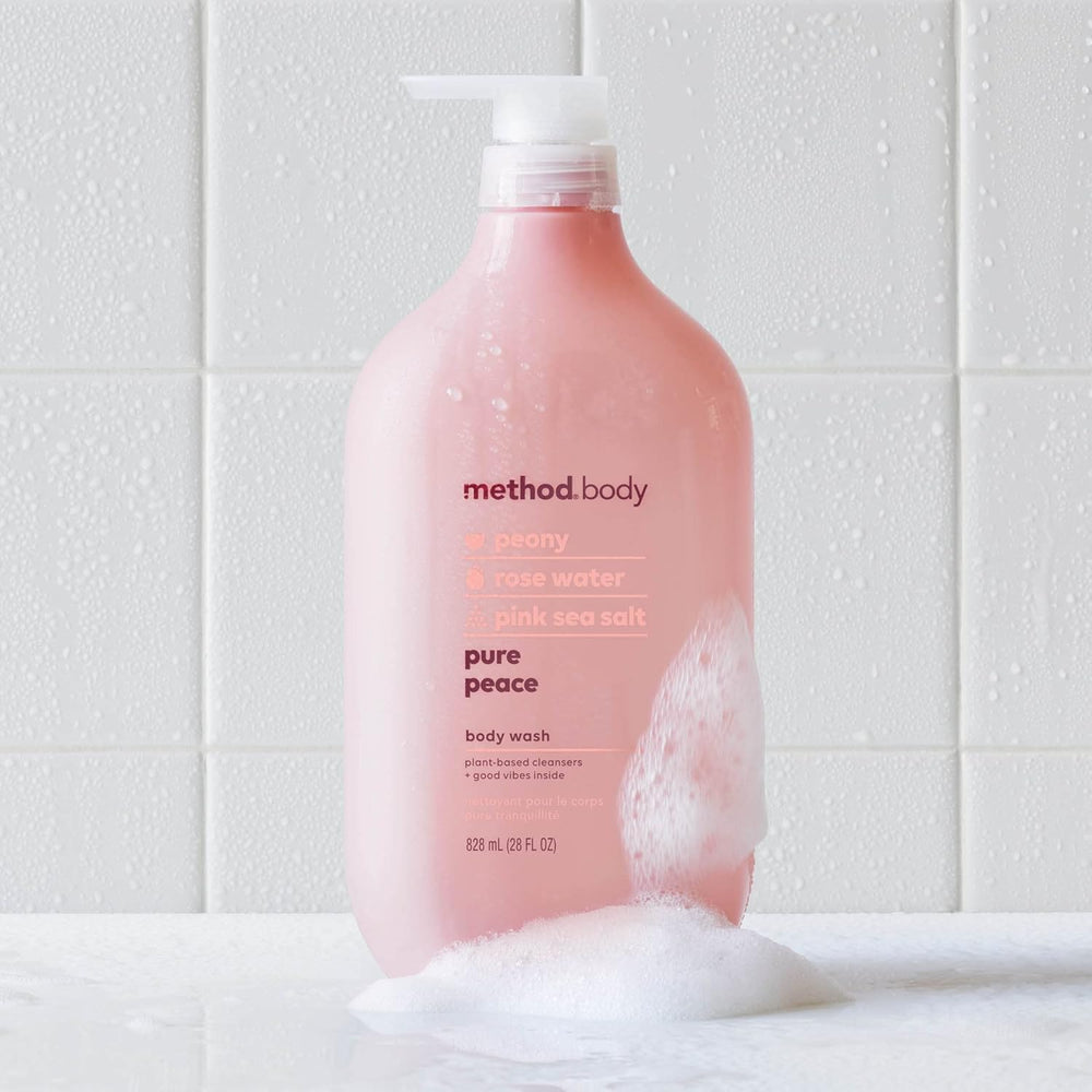Símbolo cruelty-free en el envase de Method Pure Peace