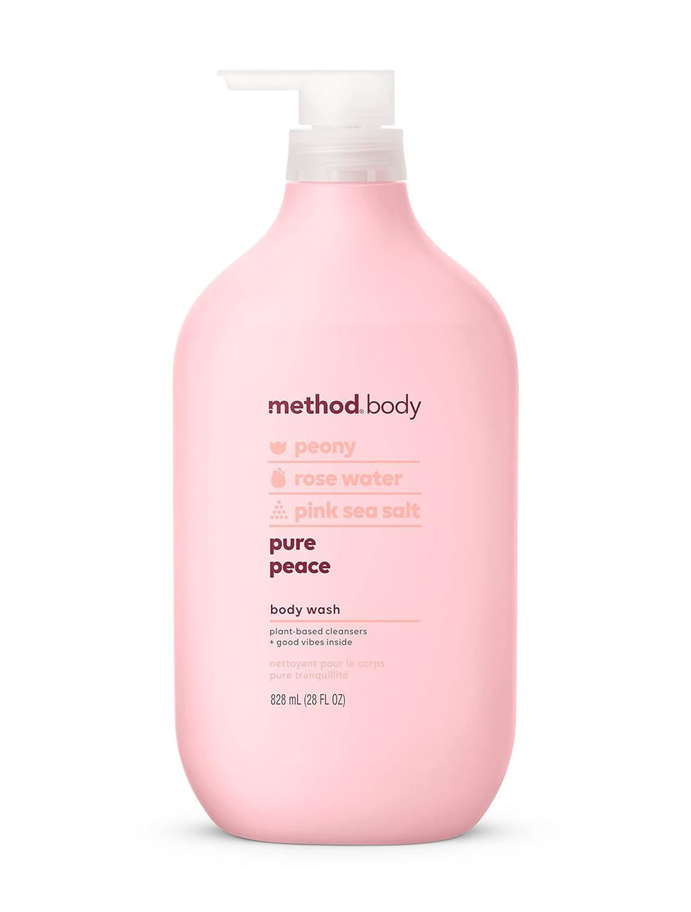 Method gel de ducha Pure Peace frente a la botella, aroma calmante para la ducha