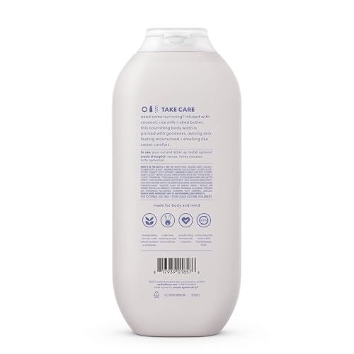 Method Body Wash Simply Nourish, etiqueta de ingredientes, aroma reconfortante y nutritivo.