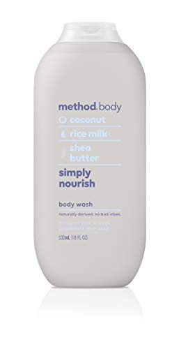 Method Simply Nourish pack back highlights eco-friendly messaging.