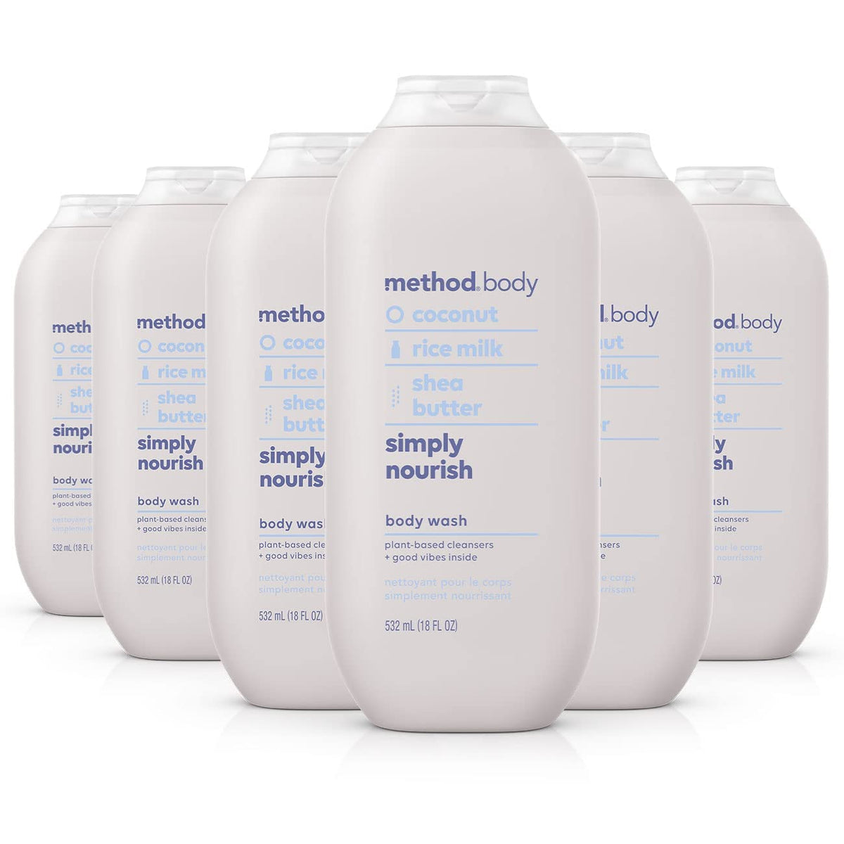 Method Simply Nourish six-pack pack front shows value for family use.