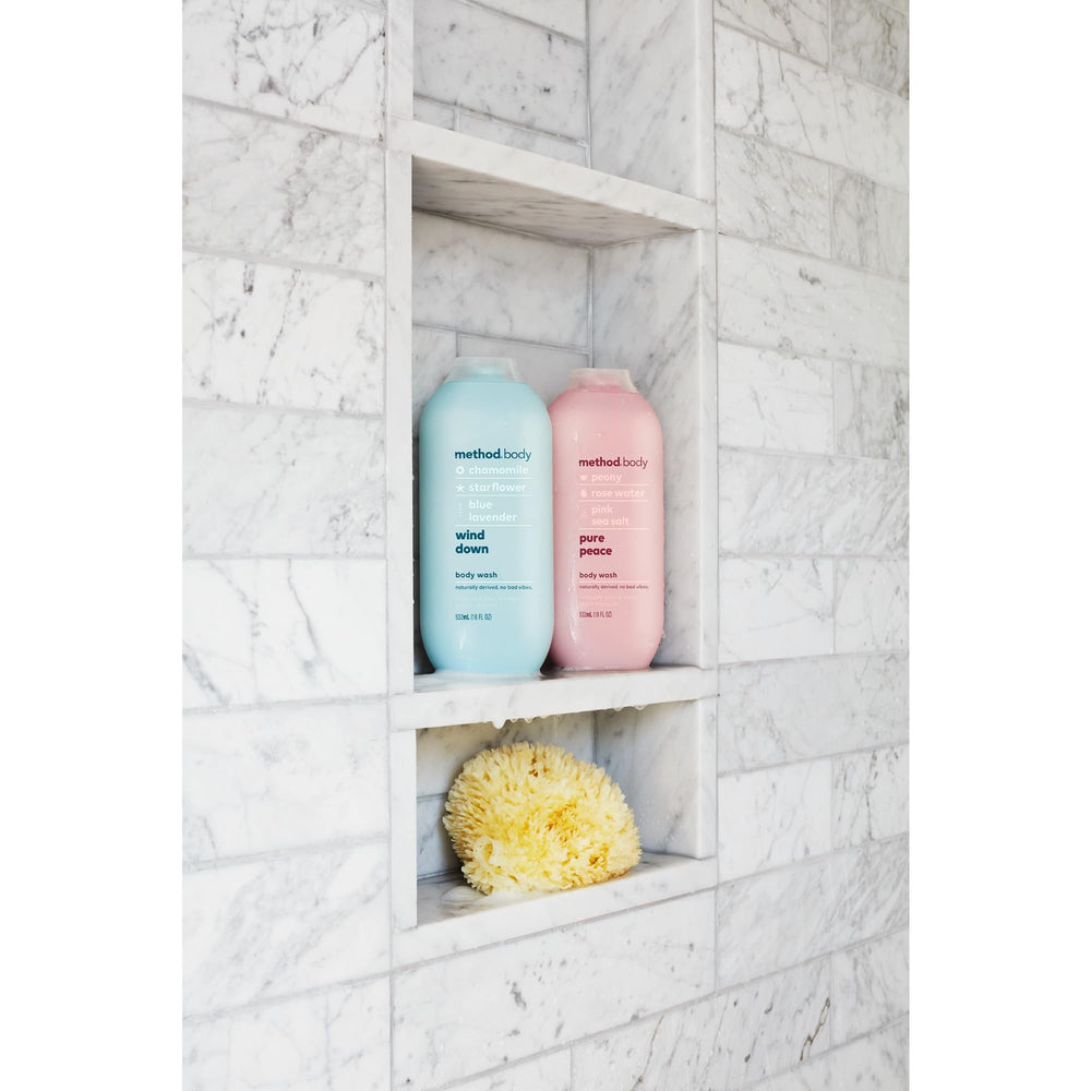 Method Wind Down shower scene with soft skin and bedtime scent