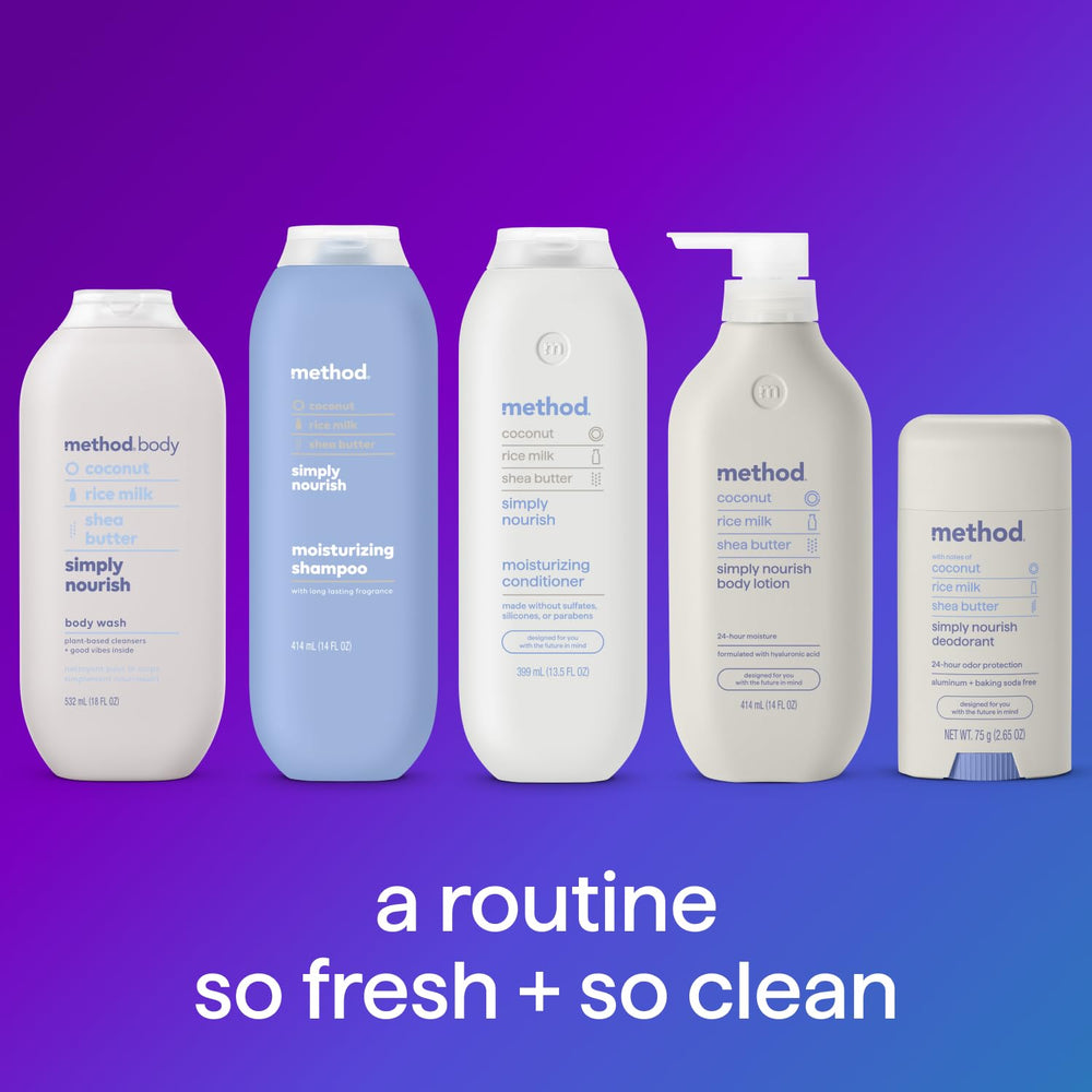 Method Simply Nourish: aroma dulce que persiste tras ducharse.