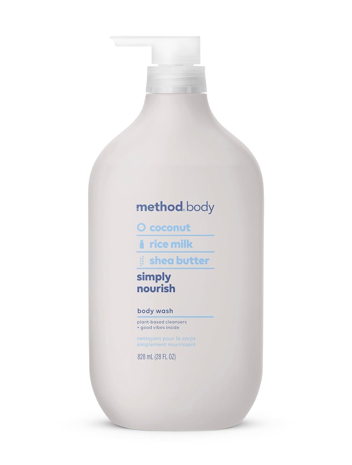 Method Simply Nourish: botella con dispensador para ducha suave e hidratante.
