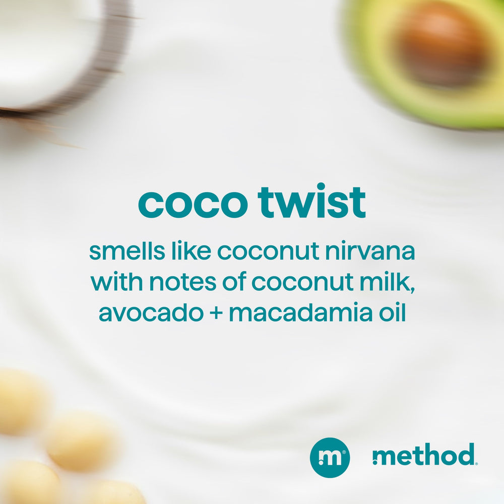 Close-up of coconut milk, avocado, and macadamia scent notes