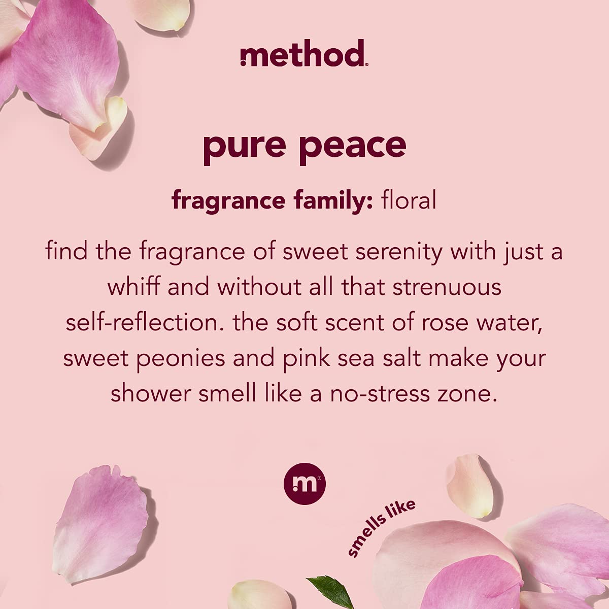 Lifestyle shot of smooth skin after applying Method Pure Peace lotion.