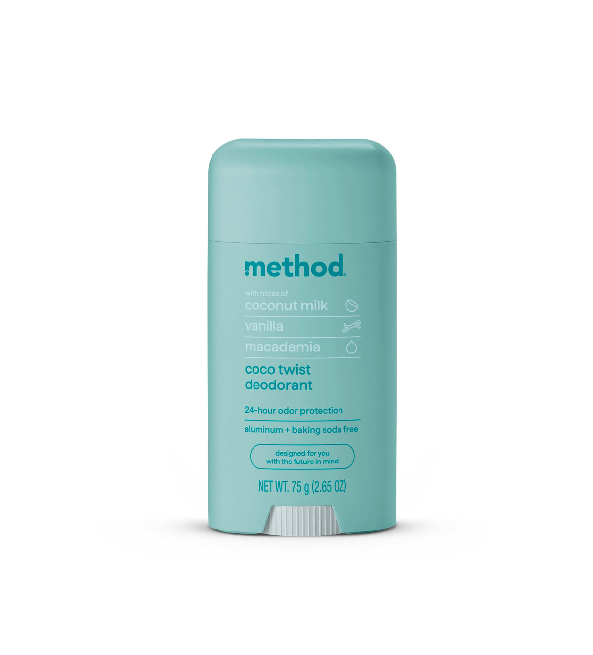 Desodorante Method Coco Twist frente, aroma fresco para el día