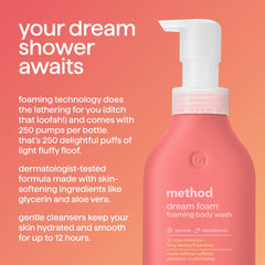 Method Dream Foam: fragancia de jazmín y sándalo perfuma la piel tras el lavado.