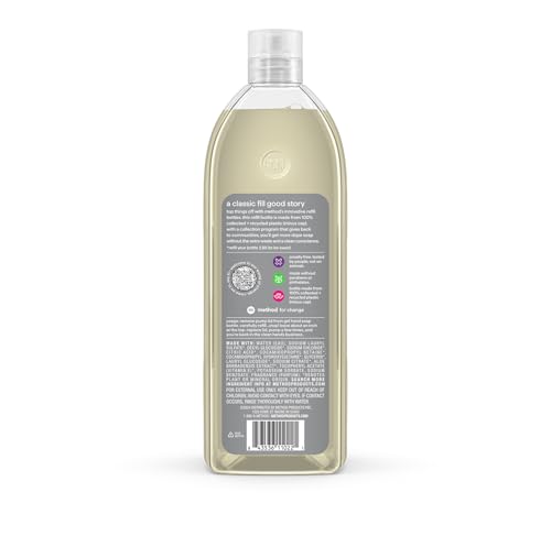 Method Jabon Gel Mano Vetiver Amber con espuma cremosa para manos limpias.