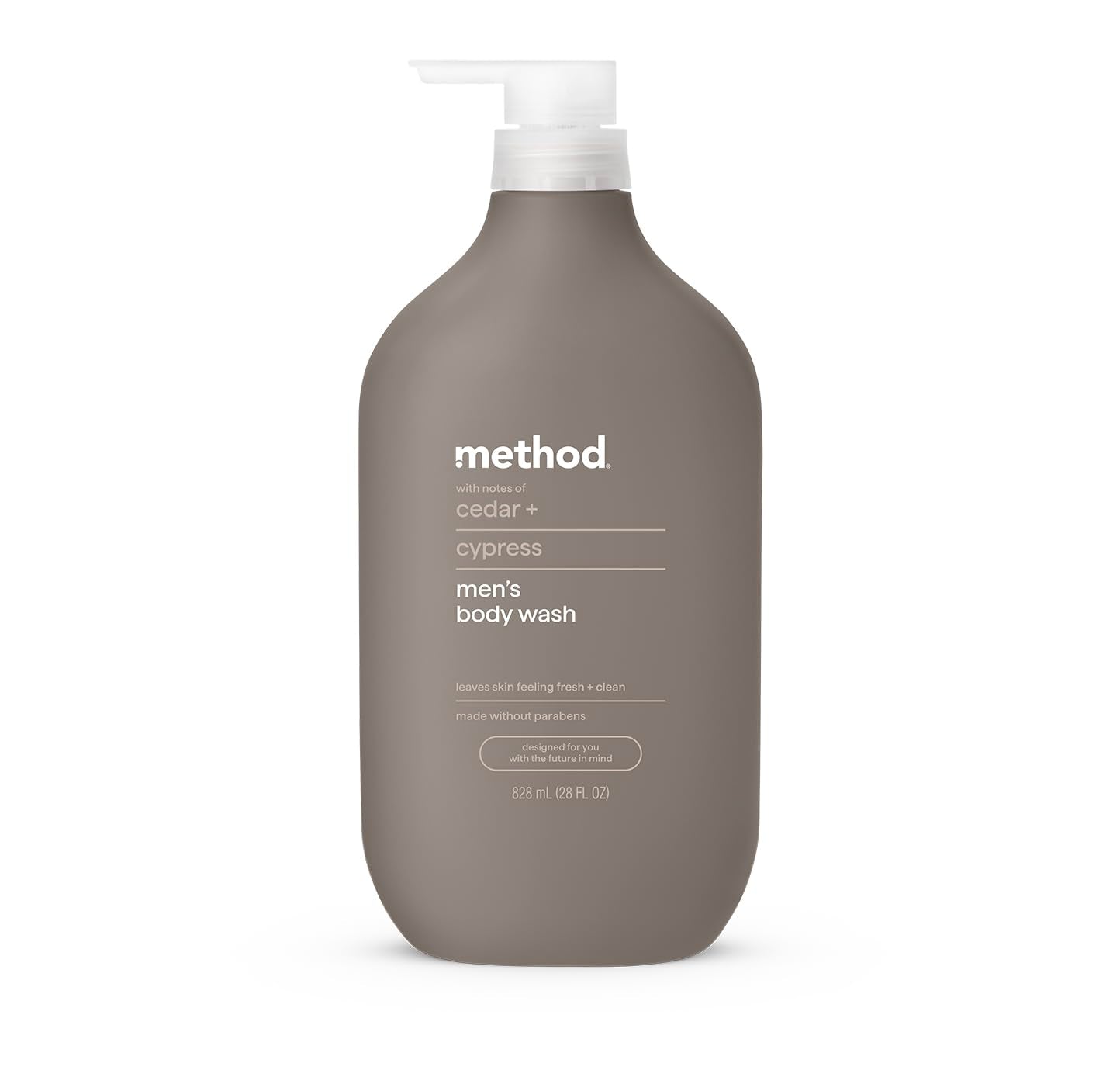 Method gel de ducha Cedar y Ciprés, botella visible, aroma terroso que refresca la ducha