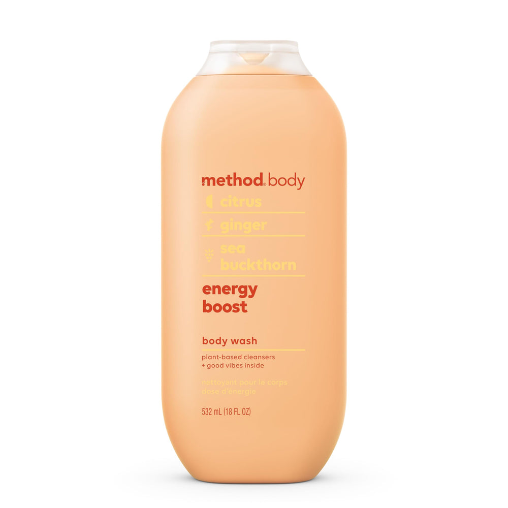 Method gel de ducha Energía impulso en botella, aroma vigorizante para empezar el día.